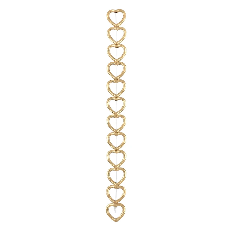 Gold Metal Heart Beads, 13mm by Bead Landing™