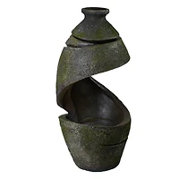 2.5ft. Green & Gray Mossy Outdoor Garden Water Fountain