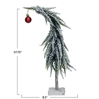 Hello Honey® 17.75" Snowy Evergreen Tree with Red Ball Ornament
