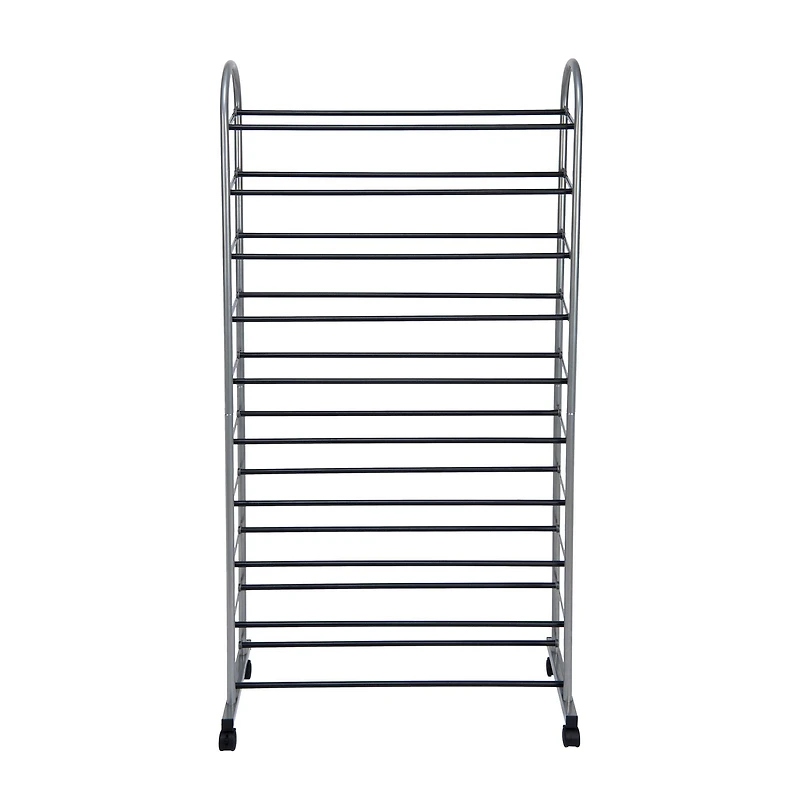 Simplify Gray 10-Tier Mobile Shoe Rack
