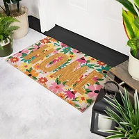 Pink & Orange Floral Home Doormat