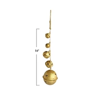 Hello Honey® 16" Antique Gold Hanging Metal Bells with Star Cutouts