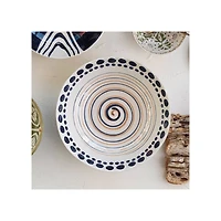 Hello Honey® 14.75" Round Hand-Painted Stoneware Serving Bowl with Design