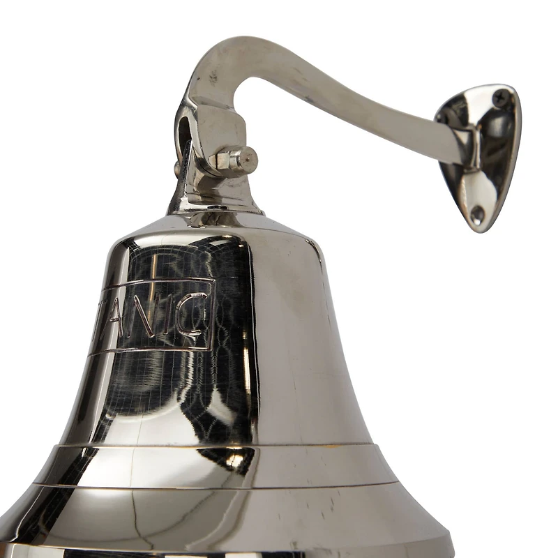 8" Silver Titanic Nautical Bell Wall Accent with Rope Pull