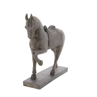 15" Brown Polystone Traditional Horse Sculpture