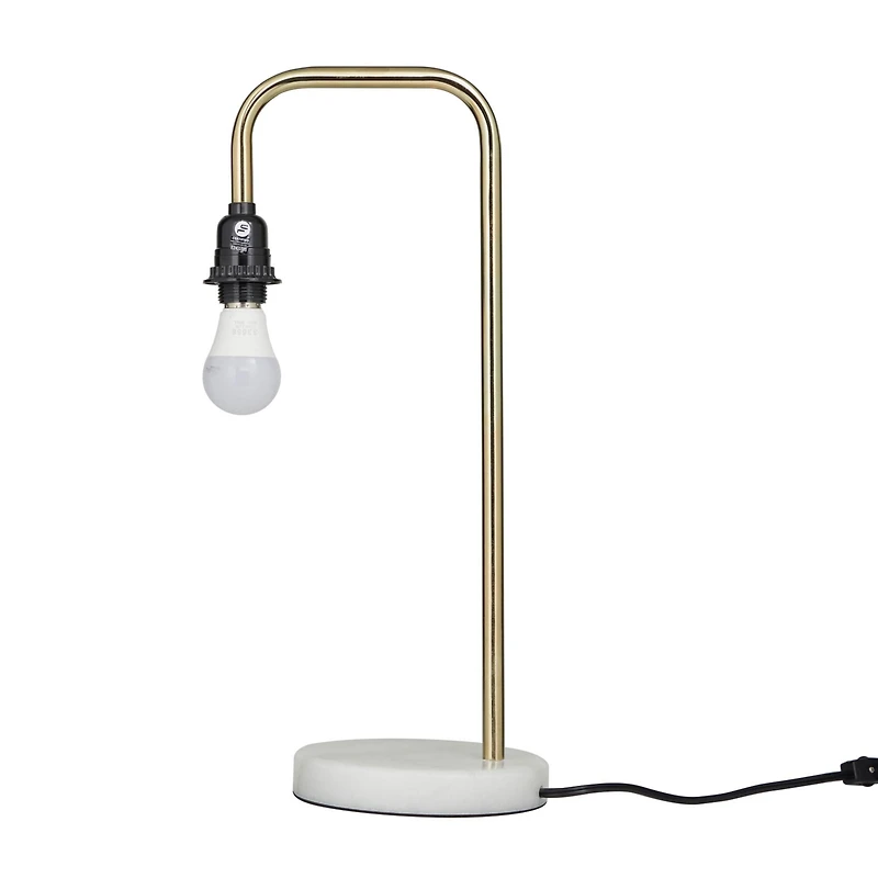 Gold Metal Industrial Table Lamp, 9" x 13" x 20"