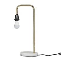 Gold Metal Industrial Table Lamp, 9" x 13" x 20"