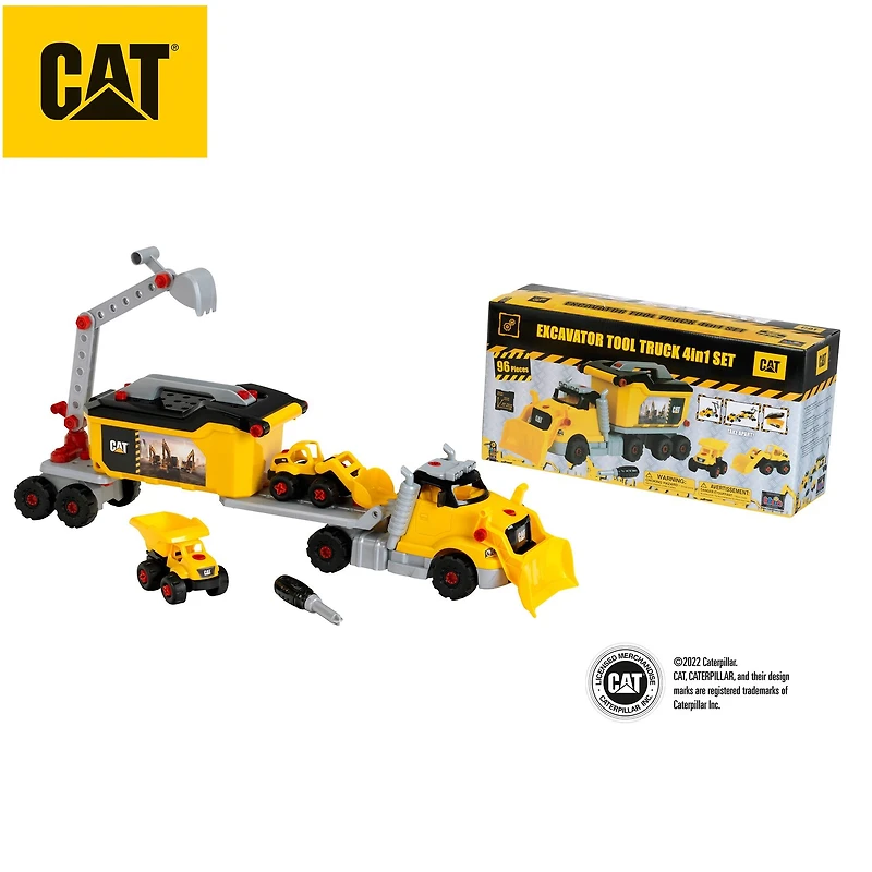 Theo Klein CAT® Excavator Tool Truck 4-in-1 Set