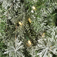 60" Pre-Lit Flocked Kiana Artificial Christmas Wreath, Warm White Dura-Lit® LED Mini Lights