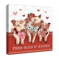 Free Hogs & Kisses Canvas Wall Art
