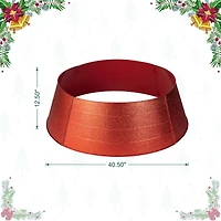 Glitzhome® 3ft. Red Glitter Metal Tree Collar