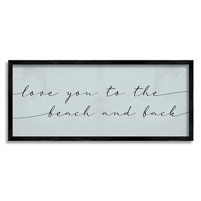 Stupell Industries Love You Beach and Back Romantic Phrase Blue in Frame Wall Art