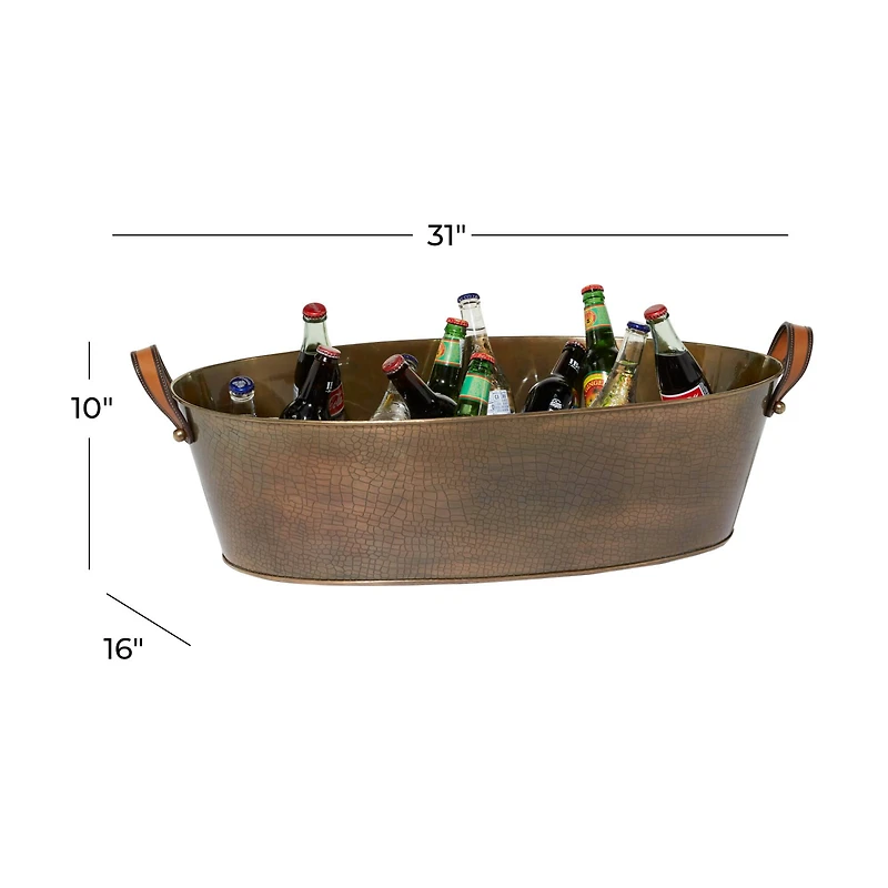 31" Bronze Metal Contemporary Wine Holder Bucket