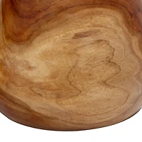 The Novogratz Set of 2" White Teak Wood Natural Decorative Bowls 9", 9"