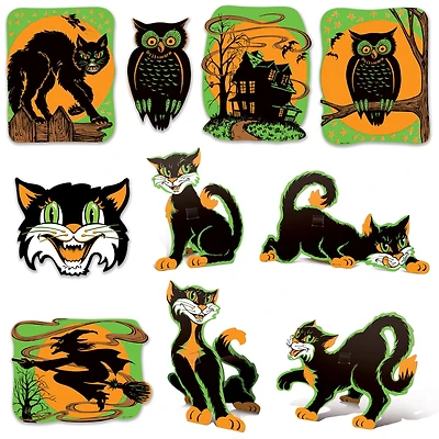 Beistle Vintage Halloween Fluorescent Cutouts