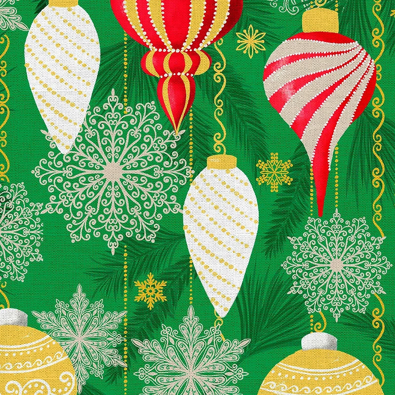 Fabric Editions Christmas Ornaments Cotton Fabric
