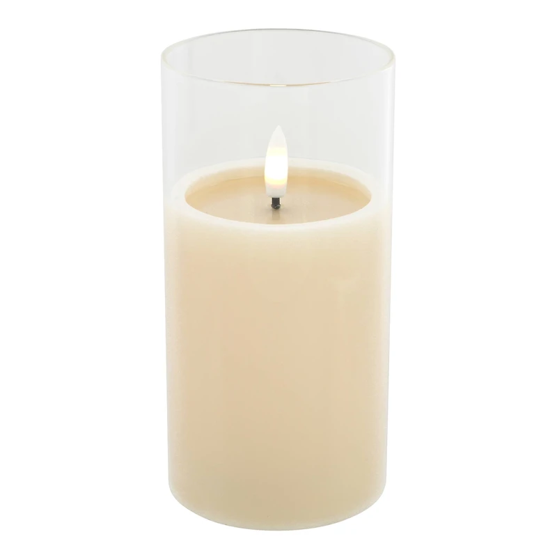 3" x 6" LED Glass Wax Flickering Candle by Ashland