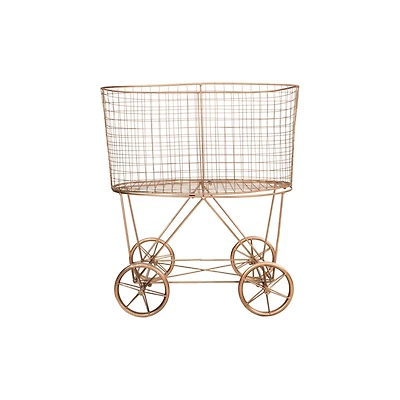 Hello Honey® 27" Vintage Reproduction Metal Laundry Basket on Wheels