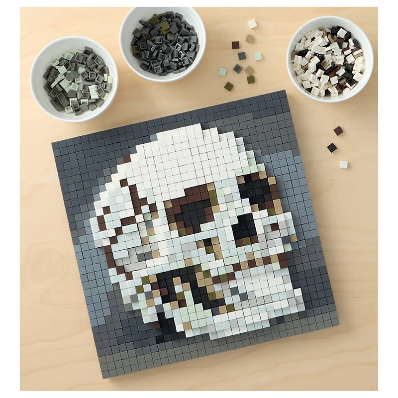 10" x 10" Skull Pixelated Brick Art Kit by Make Market®