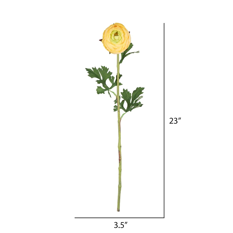 Yellow Ranunculus Artificial Stem, 4ct.