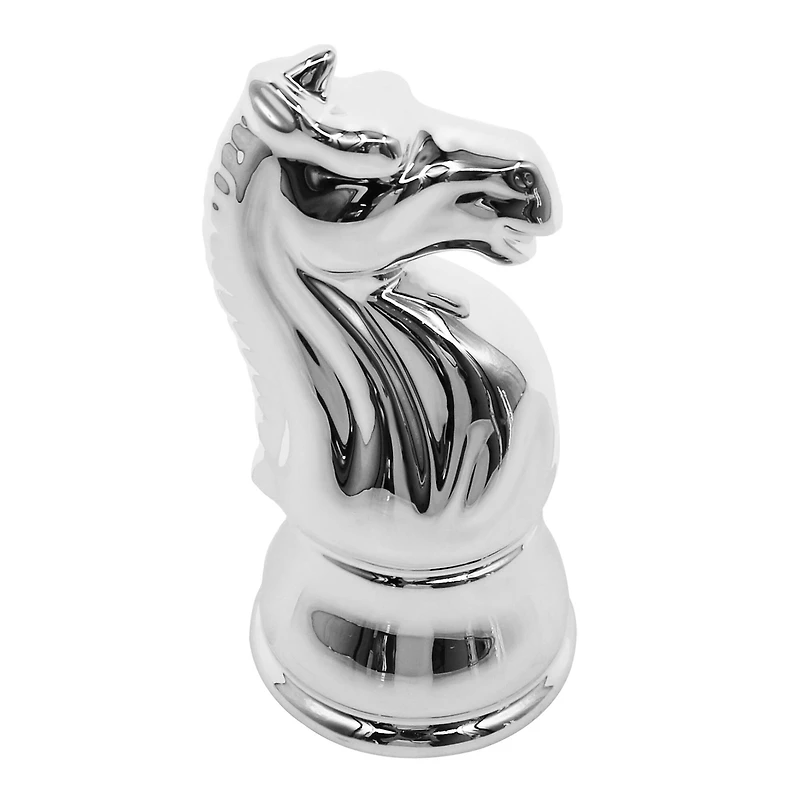 5.5" Silver Knight Ceramic Tabletop Chess Piece by Ashland®