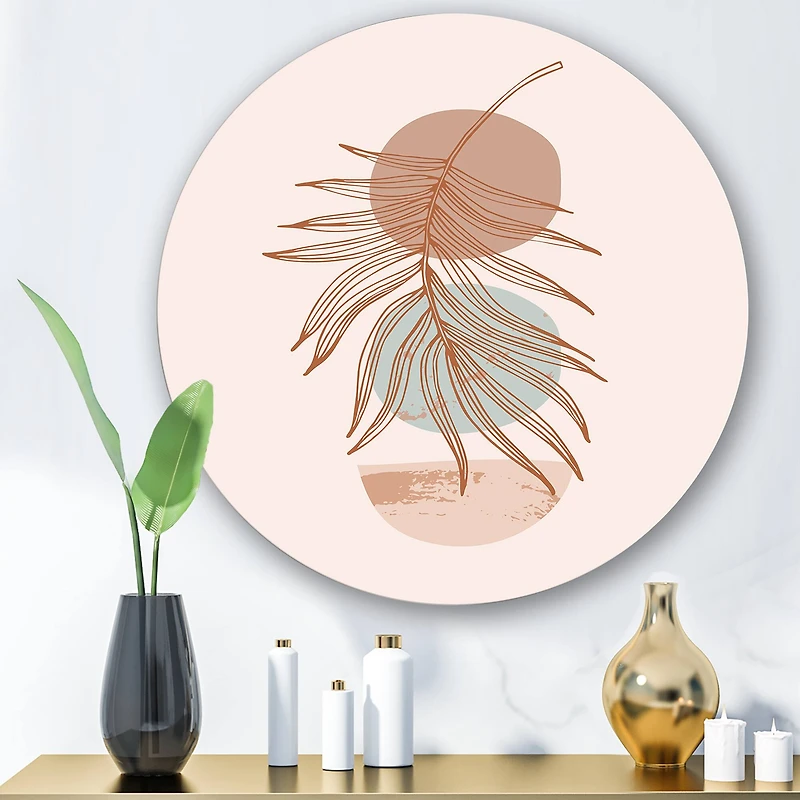 Designart - Moon & Sun Shapes In Retro Terracotta Tones II