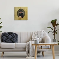 Stupell Industries Funny Black Dog Wearing Suit Canvas Wall Art