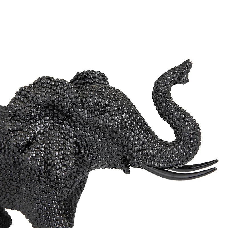 14" Black Contemporary Elephant Sculpture