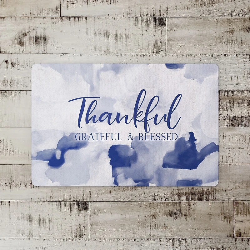 Thankful Grateful Blessed Floor Mat