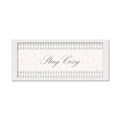 36" Stay Cozy White Framed Print Wall Art