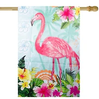 Tropical Flamingo Spring Outdoor House Flag