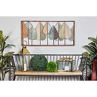 47" Brown Modern Leaves Wall Décor