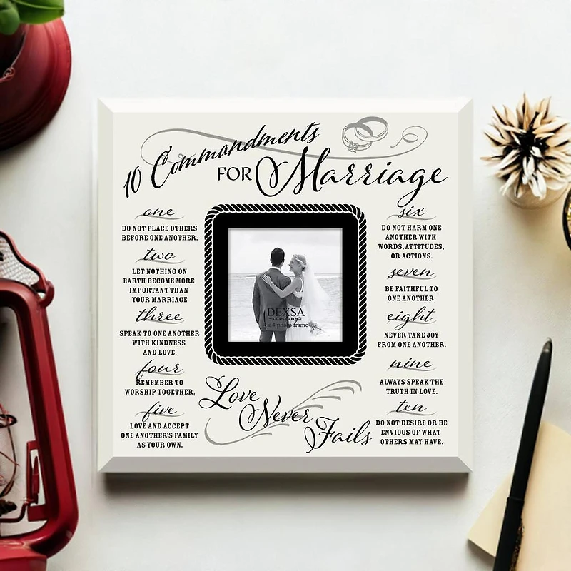 Ten Commandments For Marriage 4" x 4" Frame with Easel