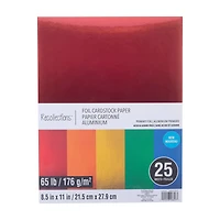 12 Packs: 25 ct. (300 total) Primary Foil 8.5" x 11" Cardstock Paper by Recollections™