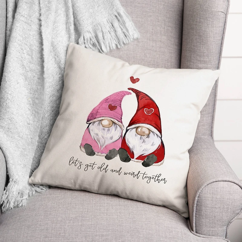 Get Old And Weird Together Throw Pillow