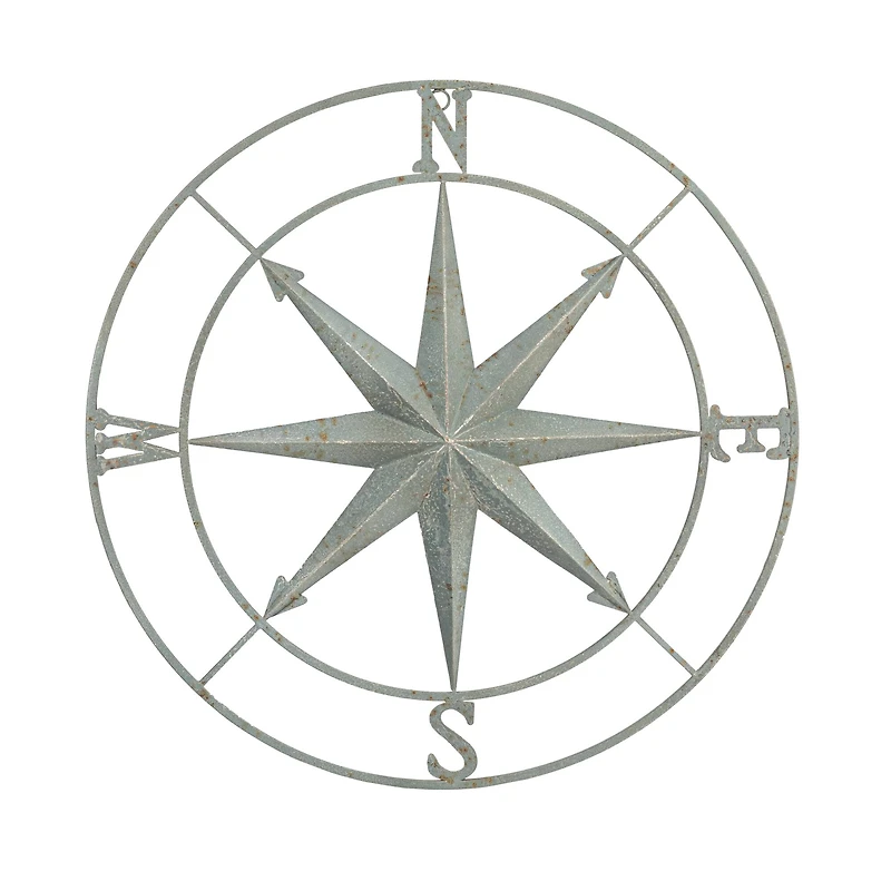 Hello Honey® Metal Compass Wall, Distressed Aqua