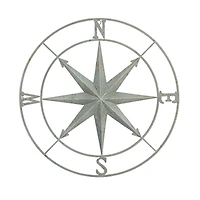 Hello Honey® Metal Compass Wall, Distressed Aqua