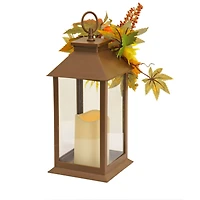 14" Harvest Lantern Decoration with LED Candle