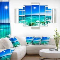 Designart - Open Window to Wavy Ocean