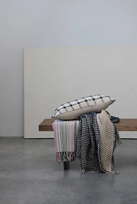 Hello Honey® Natural & Navy 2-Sided Waffle Weave Throw Blanket