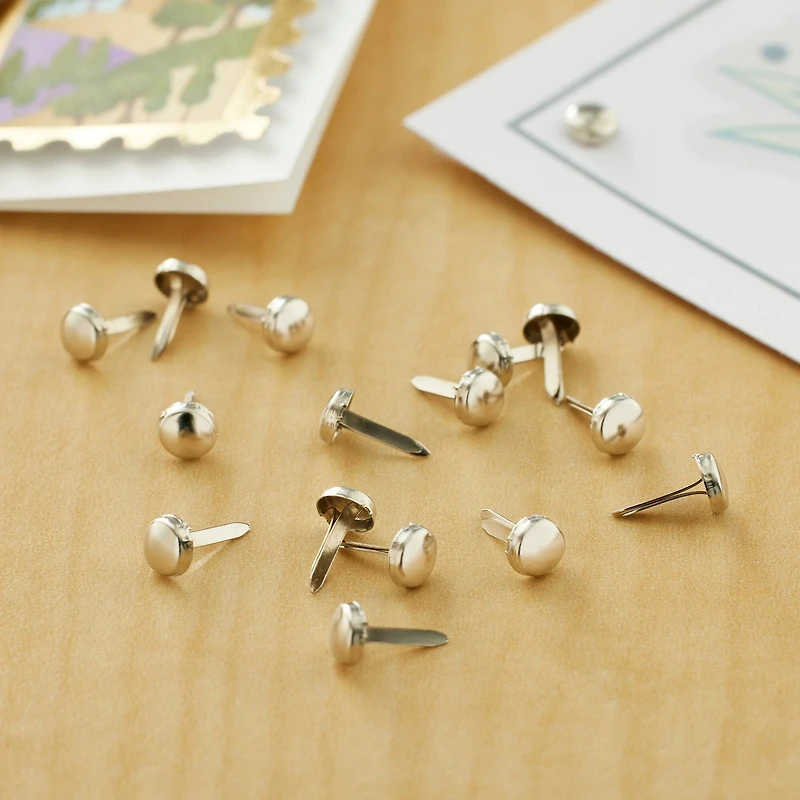 12 Packs: 100 ct. (1,200 total) Silver Brads by Recollections™