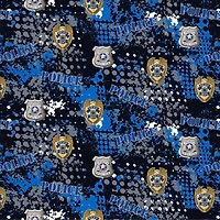 Sykel Police Department Abstract Cotton Fabric