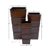 Brown Metal Rustic Planter Set