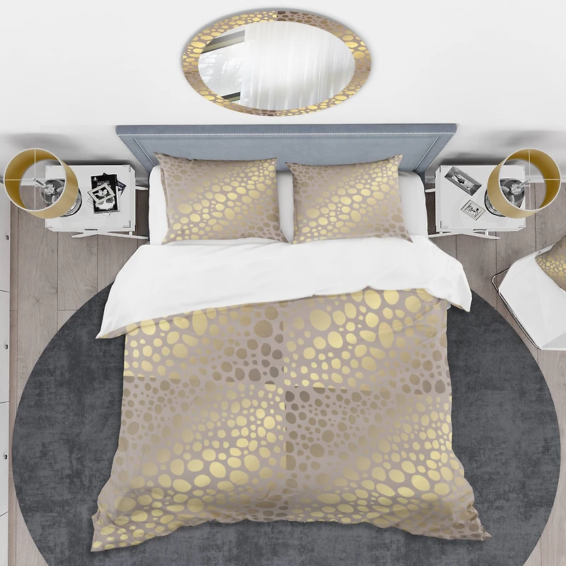 Designart 'Golden Marble Design III' Mid-Century Duvet Cover Set