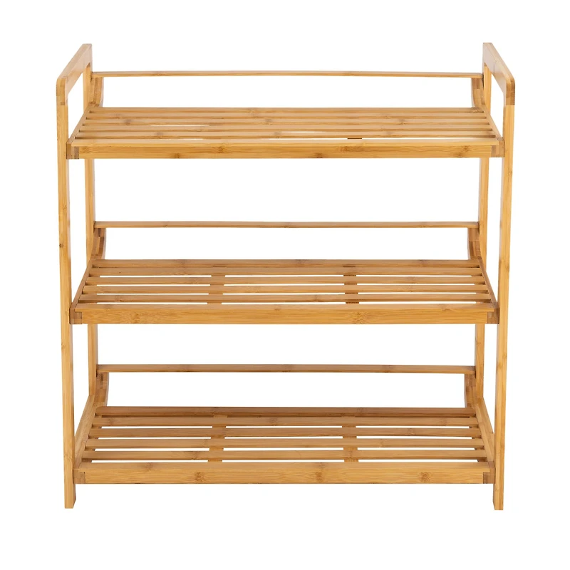 Organize It All Bamboo Double Wide 3-Tier Shelf 