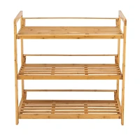 Organize It All Bamboo Double Wide 3-Tier Shelf 