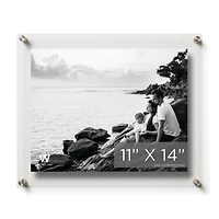 Wexel Art Double Panel Clear Acrylic Floating Wall Frame with Silver Hardware
