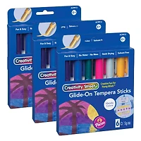 Creativity Street® Metallic Glide-On Tempera Paint Sticks, 3 Packs of 6