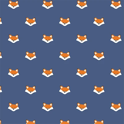 Eugene Textiles Navy Fox Flannel