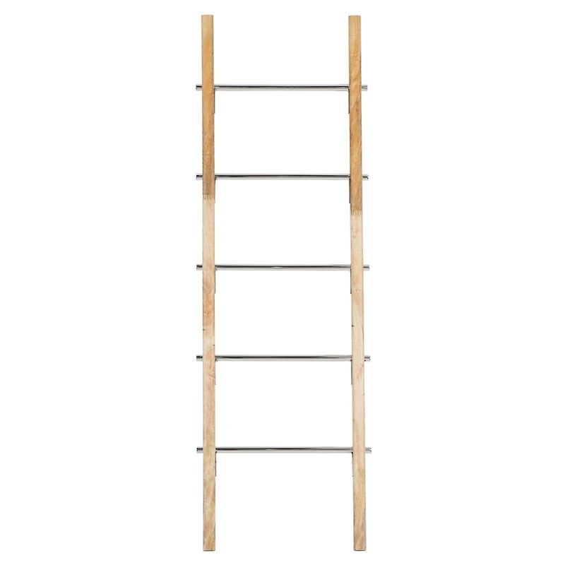 59" Brown Stainless Steel Contemporary Ladder